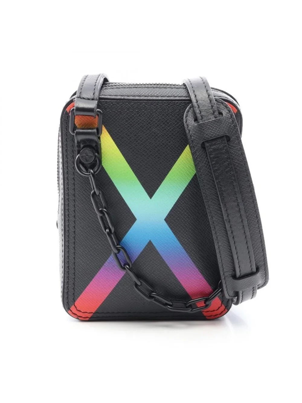 Louis Vuitton Shoulder Bag Danube Messenger Noir Rainbow Leather